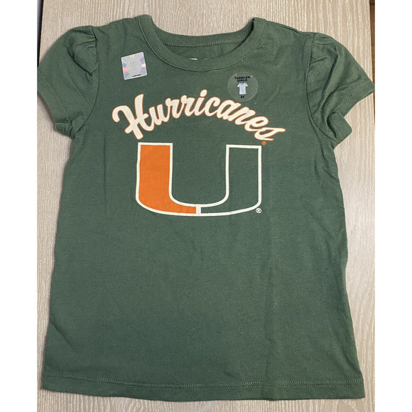 Hurricanes University of Miami Toddler T-Shirt Girls The U Logo NCAA 4T NEW - Picture 1 of 4